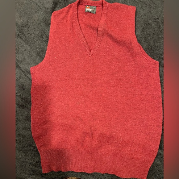 Robert Bruce Sweater Vest Mens Medium Red Pullover Union Made Vintage Orlon - Picture 1 of 6